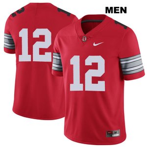 Men's NCAA Ohio State Buckeyes Sevyn Banks #12 College Stitched 2018 Spring Game No Name Authentic Nike Red Football Jersey QQ20I87RI